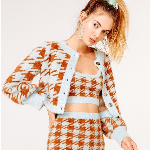 for love and lemons houndstooth cardigan